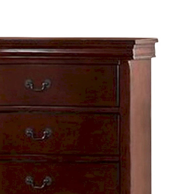Decorously Functional Pine Wood, Plywood & Birch Veneer Chest, Cherry