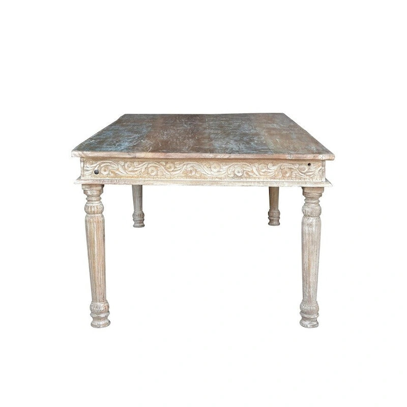 Driftwood Recycled Carved Dining Table -83 - 83