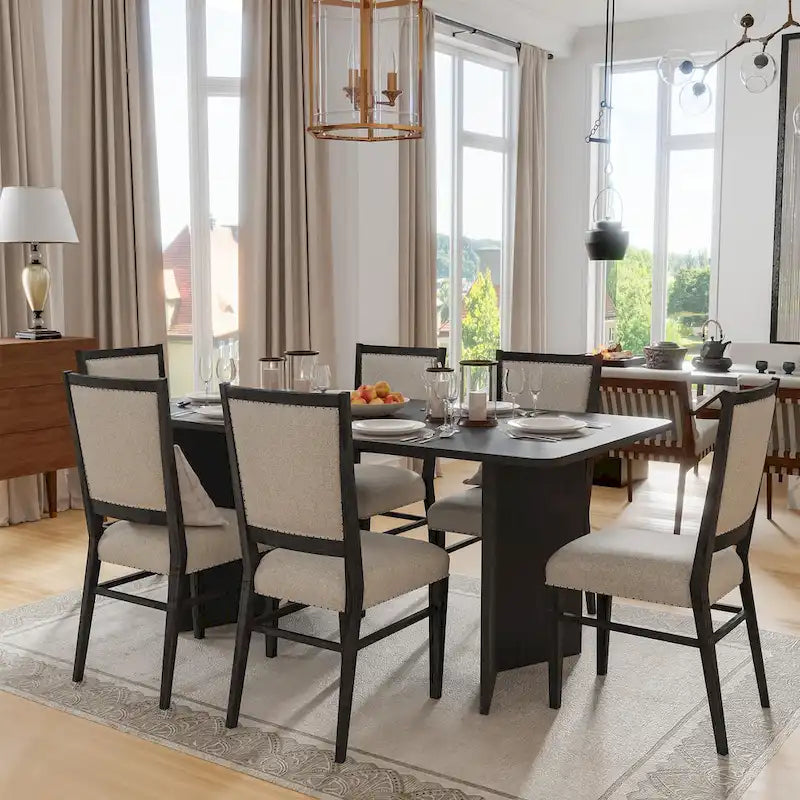 Solid Wood Square Dining Table for 6-8 People Nordic style