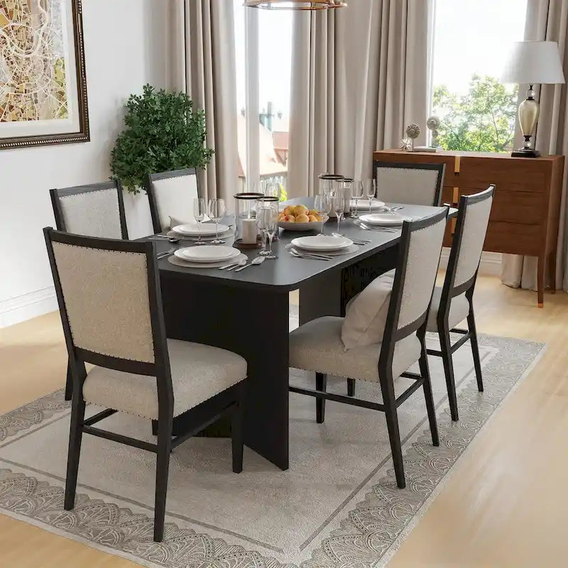 Solid Wood Square Dining Table for 6-8 People Nordic style