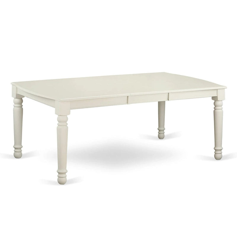 East West Furniture 5 Piece Dining Table Set- a Rectangle Kitchen Table and 4 Kitchen Dining Chairs, Linen White