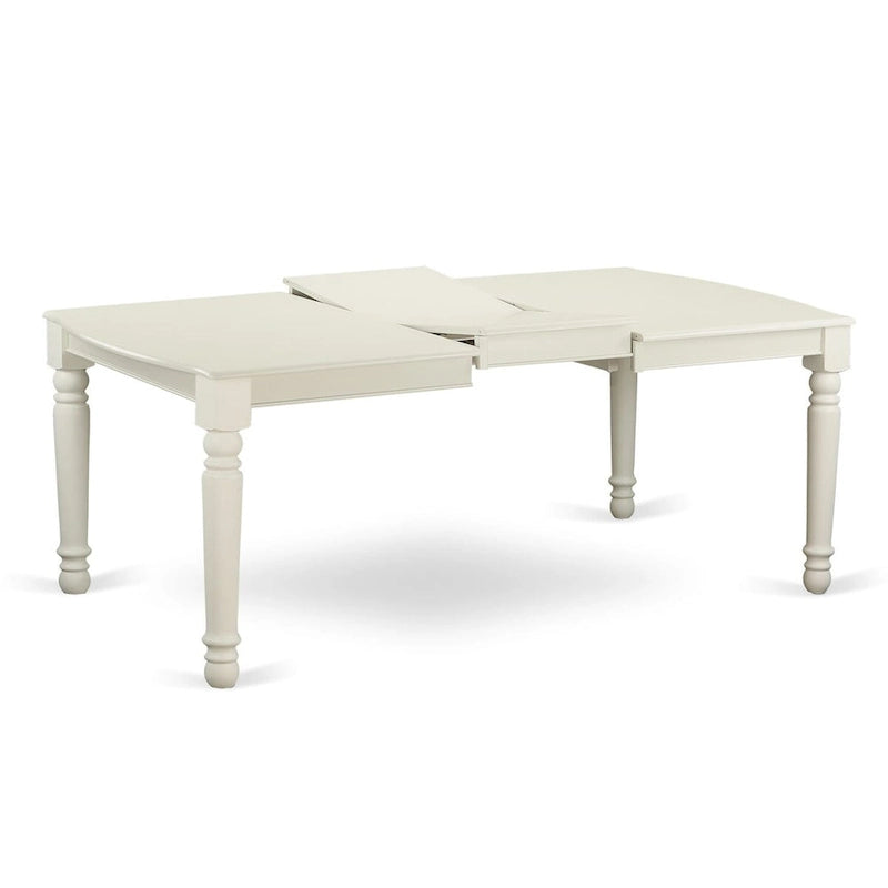 East West Furniture 5 Piece Dining Table Set- a Rectangle Kitchen Table and 4 Kitchen Dining Chairs, Linen White