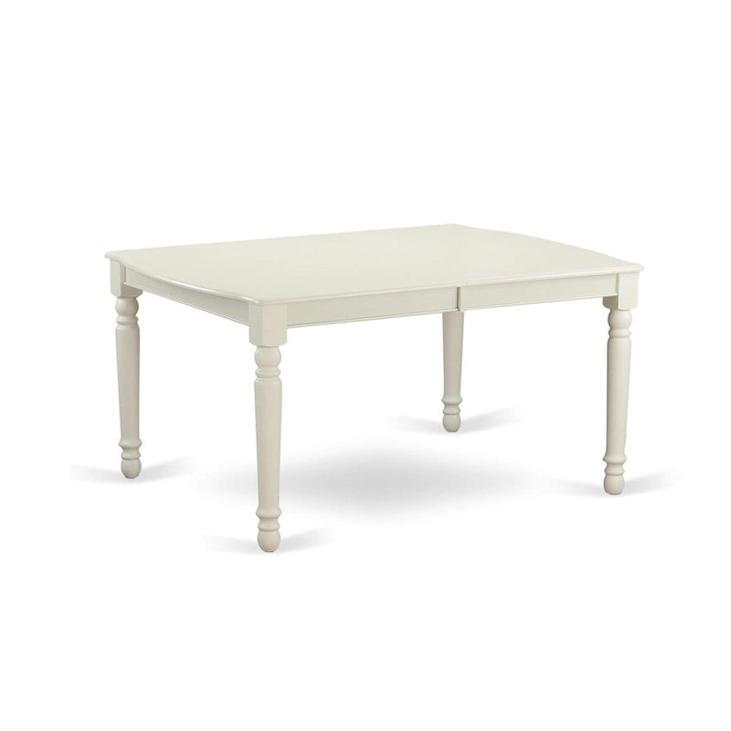 East West Furniture 5 Piece Dining Table Set- a Rectangle Kitchen Table and 4 Kitchen Dining Chairs, Linen White