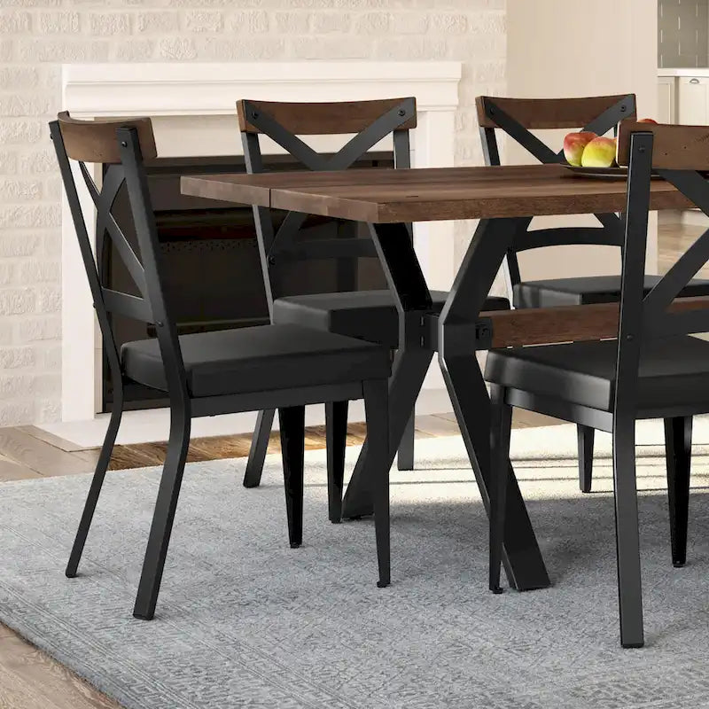 Amisco Leonie Wood Table and Snyder Chairs 7-Pieces Dining Set