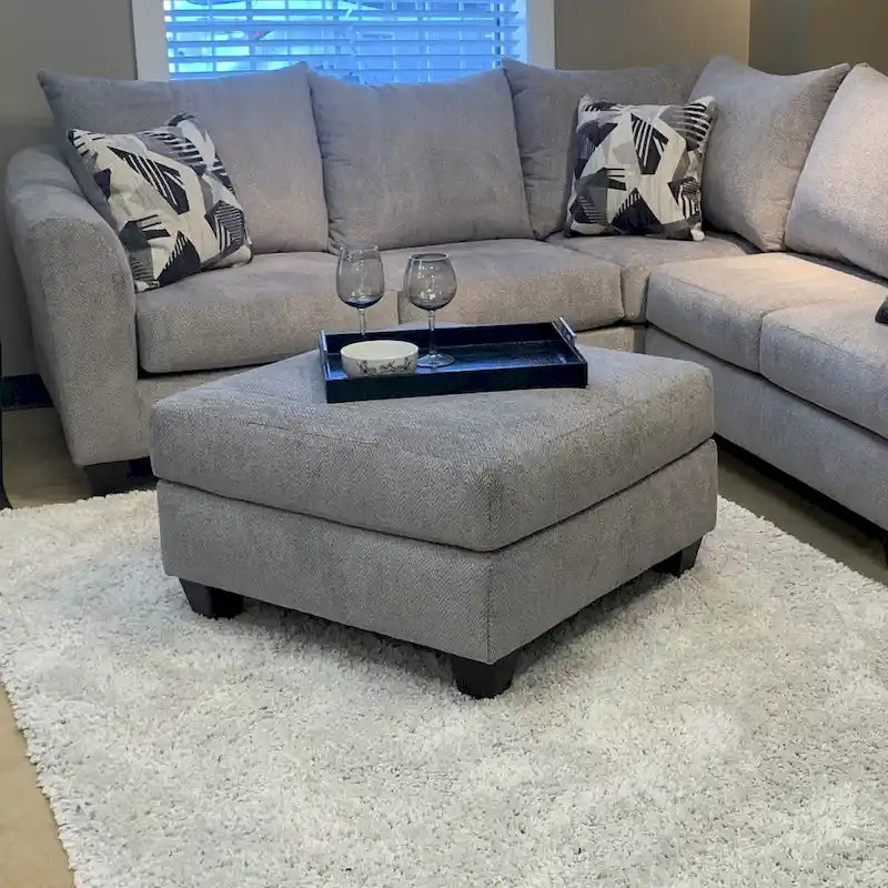 Roundhill Furniture Duleek 3-Piece Living Room Set, Herringbone Silver