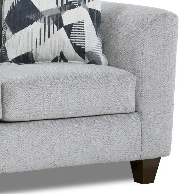 Roundhill Furniture Duleek 3-Piece Living Room Set, Herringbone Silver