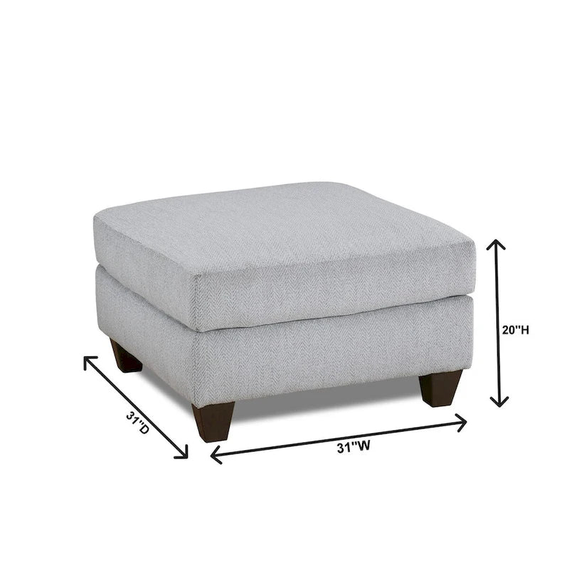 Roundhill Furniture Duleek 3-Piece Living Room Set, Herringbone Silver