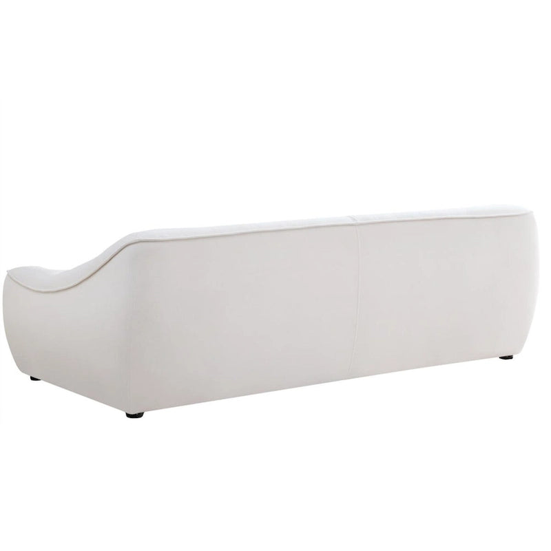 White Durable Fabric Sofa with Solid Wood Frame