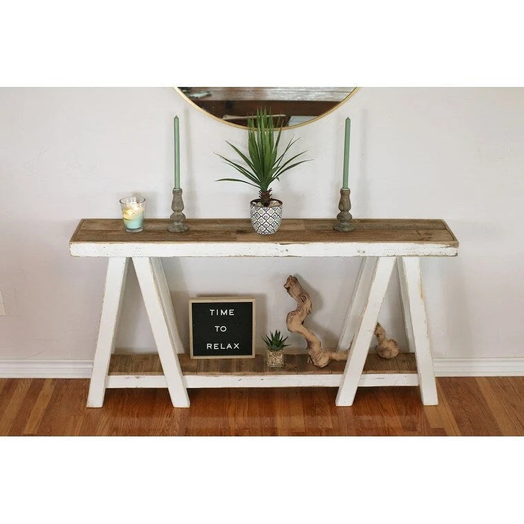 white combo twin peaks console table