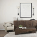 West Medium Brown Solid Wood Angular Coffee Table - 58.5L x 19W x 19H