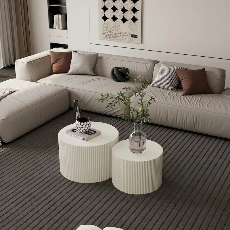 Wave Stripe Nesting Coffee Table Set for Living Room,Bedroom