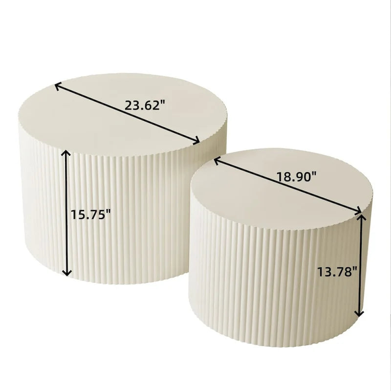 Wave Stripe Nesting Coffee Table Set for Living Room,Bedroom