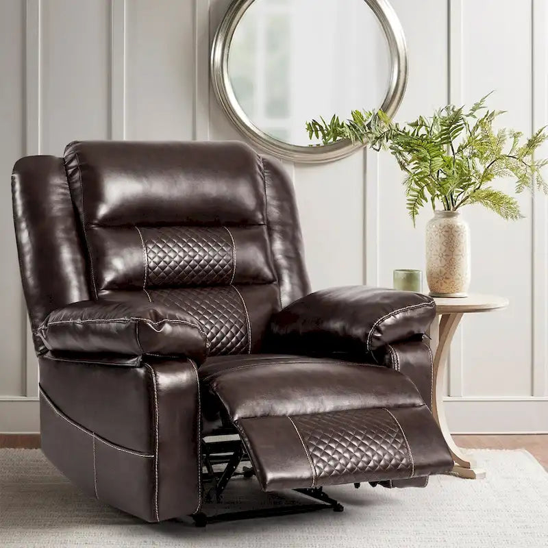 Breathable Leather Massage Recliner Chair Manual Living Room Reclining Sofa