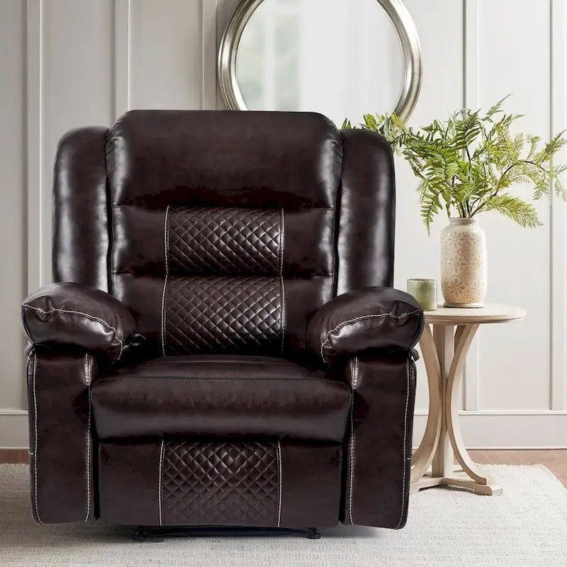 Breathable Leather Massage Recliner Chair Manual Living Room Reclining Sofa