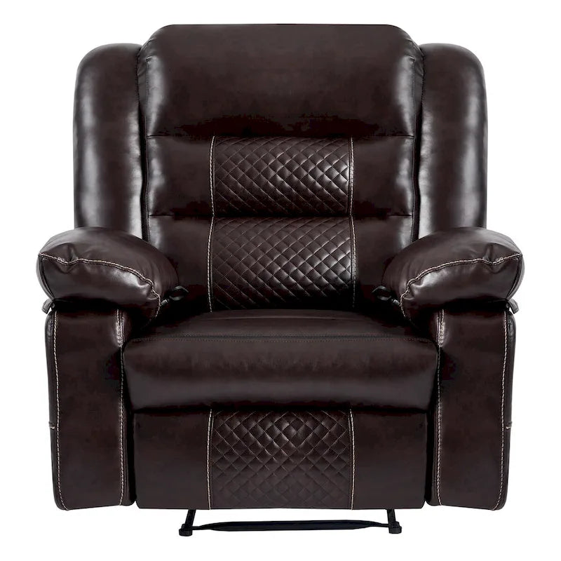 Breathable Leather Massage Recliner Chair Manual Living Room Reclining Sofa