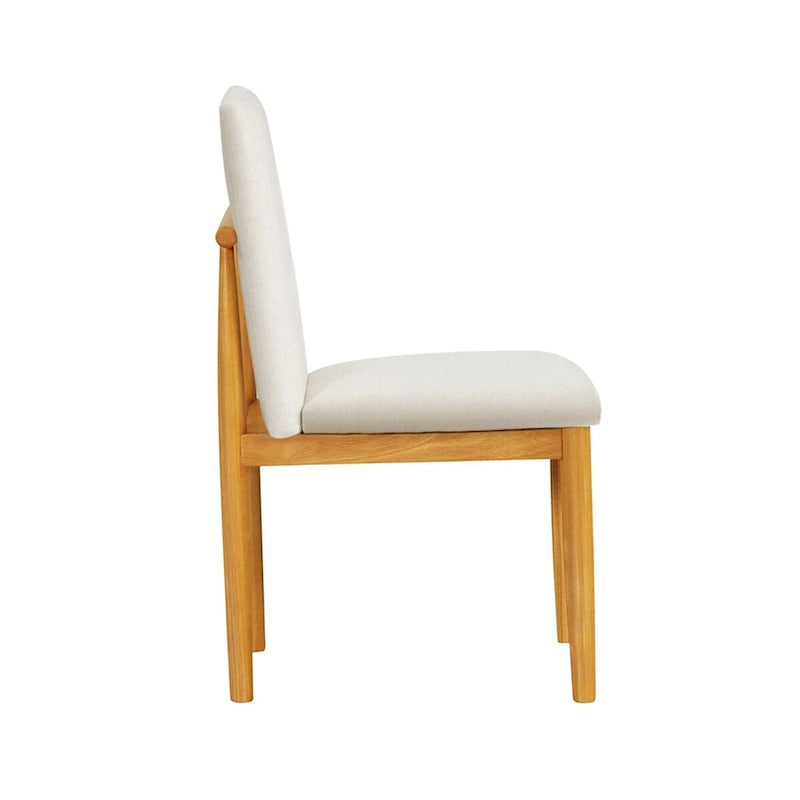 HomePop Modern Upholstered dining chair - Cream Textured Woven (Set of 2)