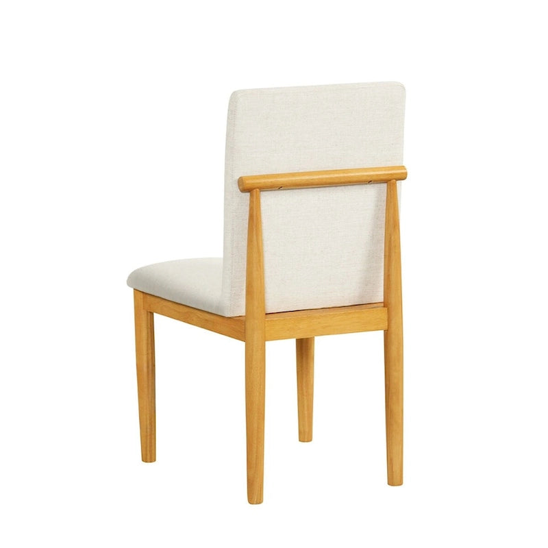HomePop Modern Upholstered dining chair - Cream Textured Woven (Set of 2)