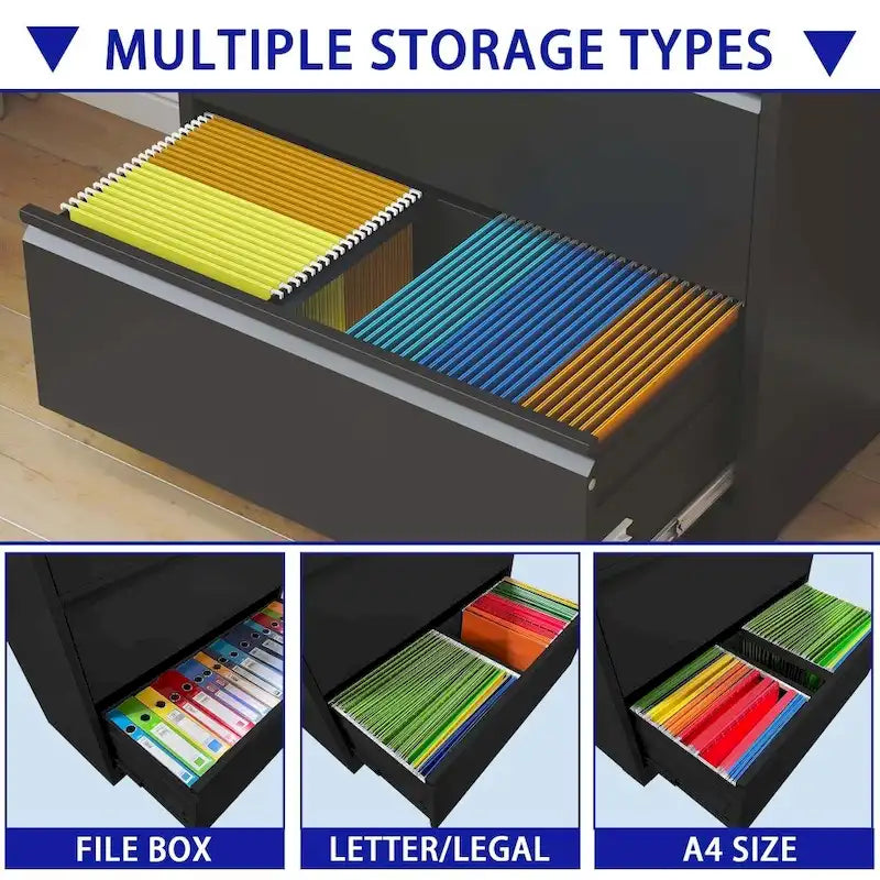 5 Drawer Lateral File Cabinet with Lock, for Legal/Letter/A4/F4 Size