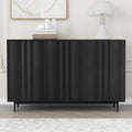 Wave Pattern Storage Cabinet with 2 Doors and 2 Drawers, Adjustable, Suitable for Study,Entrance and Living Room