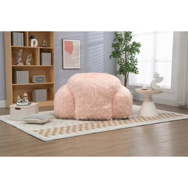 Bean bag chair lazy long hair sofa adult, teen high density foam filled modern focus chair
