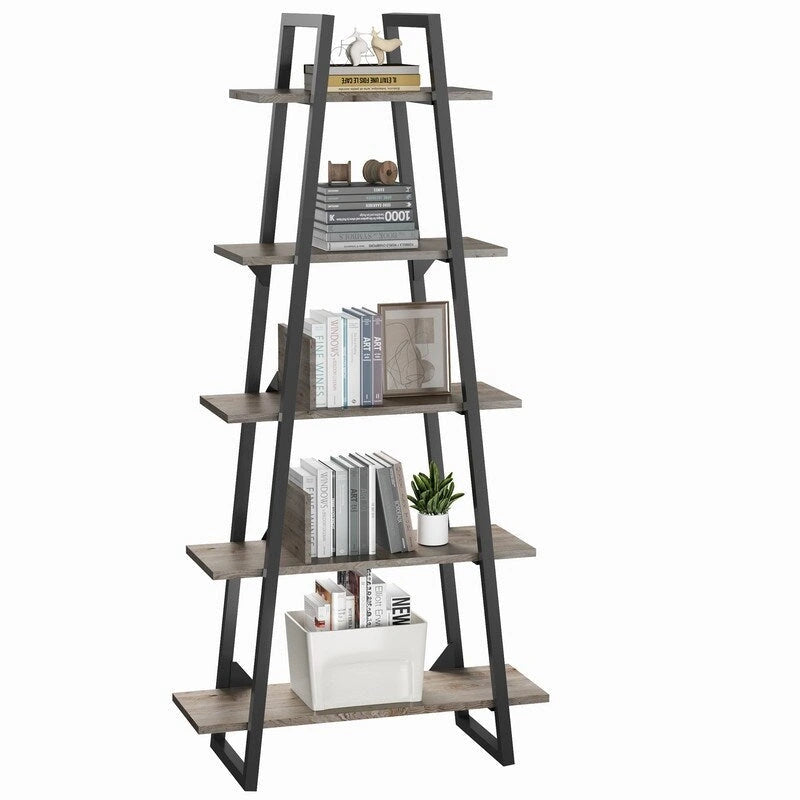Trapezoidal cardboard bookshelf