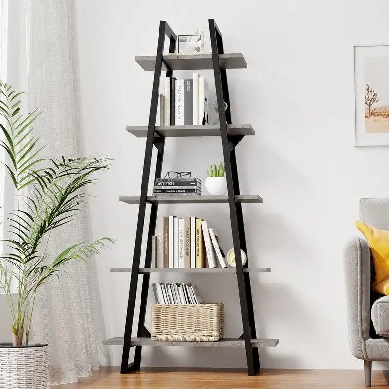 Trapezoidal cardboard bookshelf