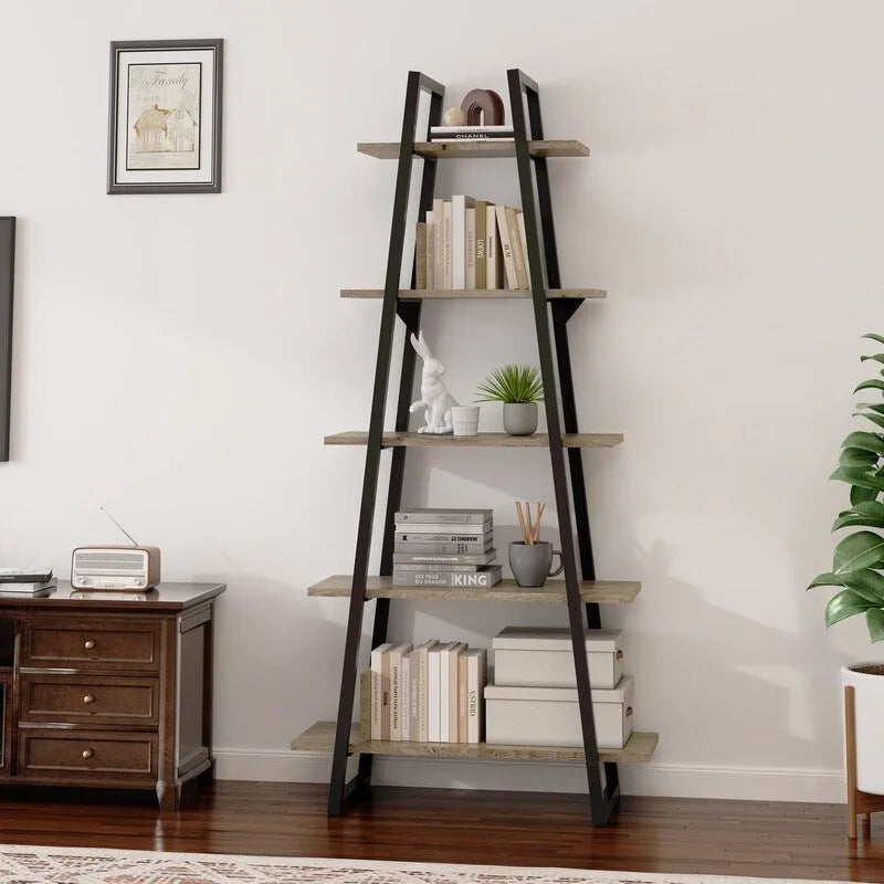 Trapezoidal cardboard bookshelf