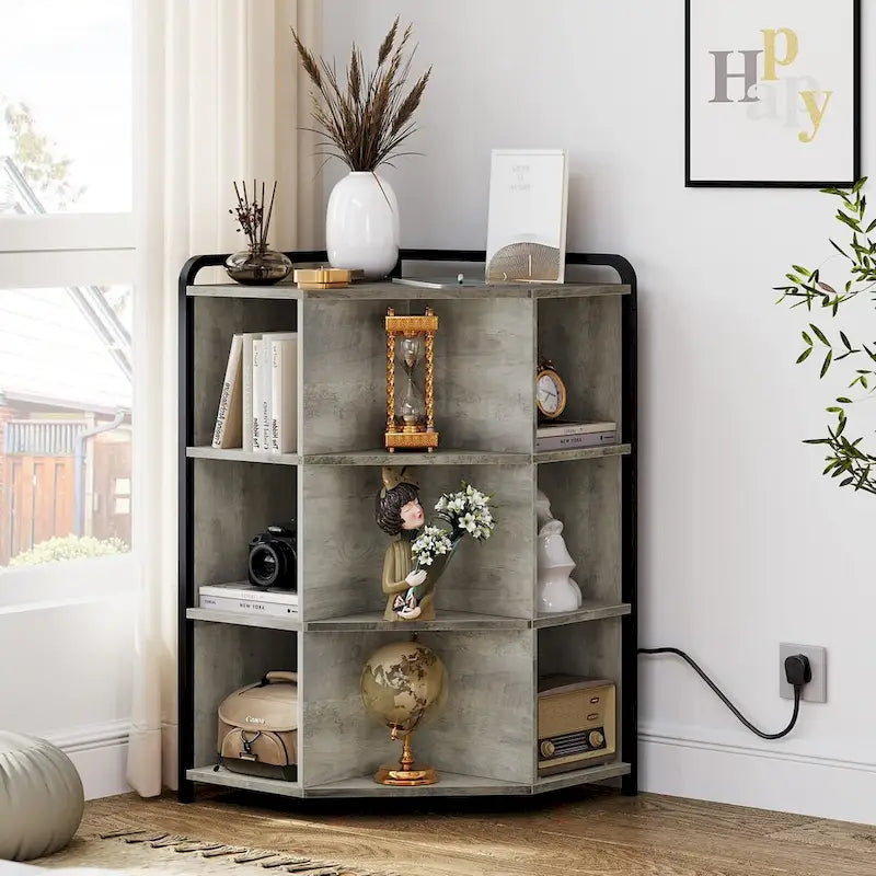 Corner Cabinet with USB Ports and Outlets