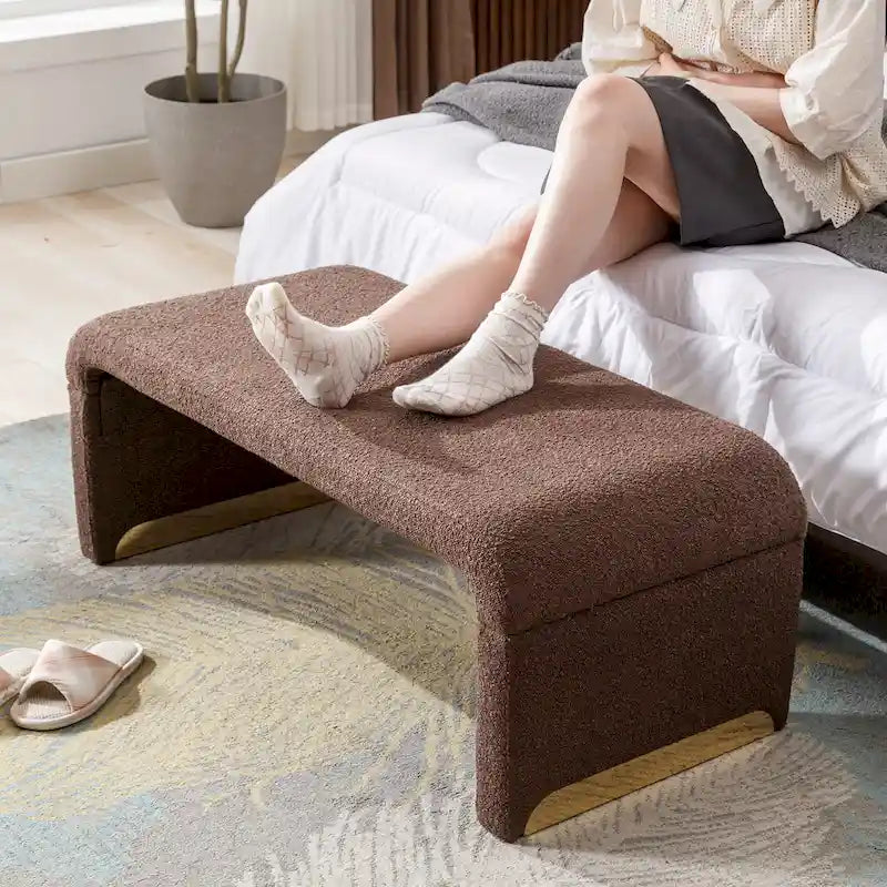 Bench With Gold Metal Legs