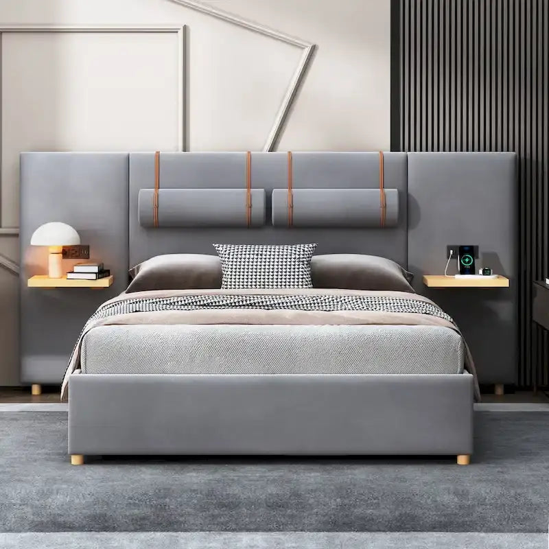 Queen Upholstered Platform Bed