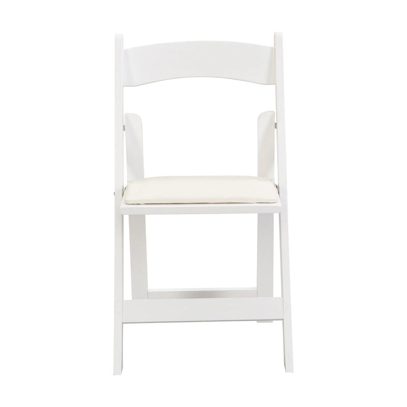 Upholstered Folding Chair,Space Saving, Easy To Carry, ,4PCS,Beige cushion/white shelf,Dining room