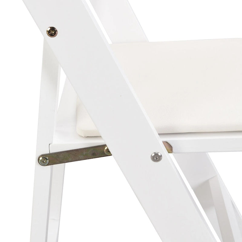 Upholstered Folding Chair,Space Saving, Easy To Carry, ,4PCS,Beige cushion/white shelf,Dining room