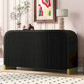 Wood Curved Corner Cabinet with Adjustable Shelves and 4 Door