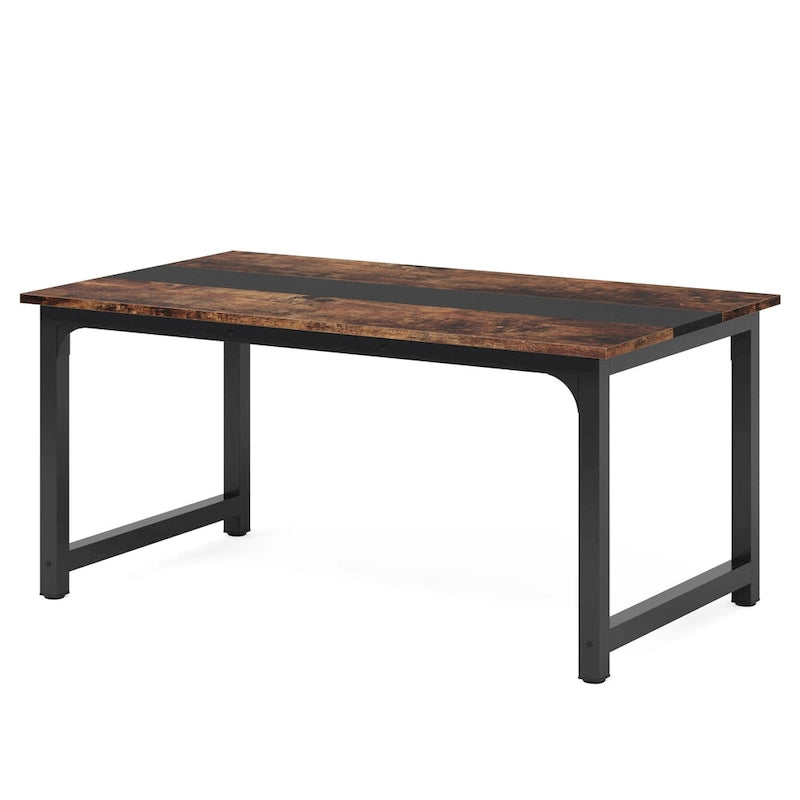 63 Inches Industrial Dining Table, Modern Kitchen Table - 63 L x 31.5 W x 29.13 H