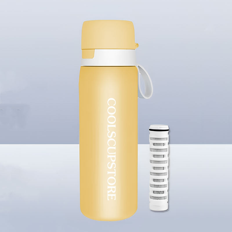 Yellow Double Layer Vacuum Insulation Technology Insulated Water Purification Cup