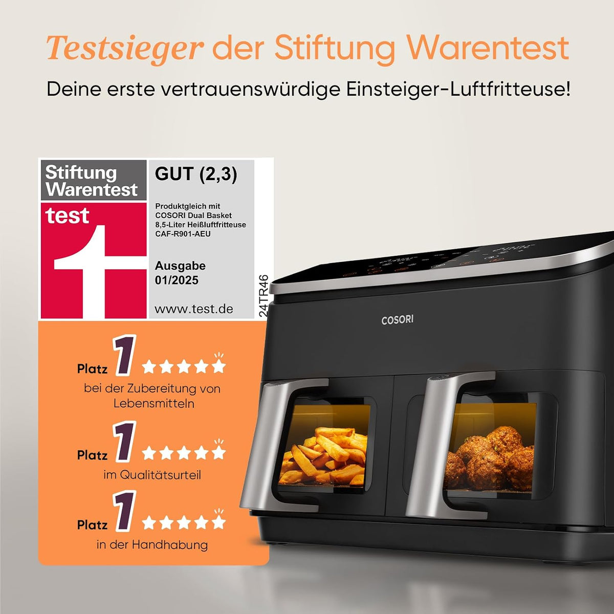 Produktbild: COSORI Airfryer – Frontansicht