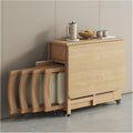 Opklapbare houten eettafel – Complete set eettafel met 4 stoelen