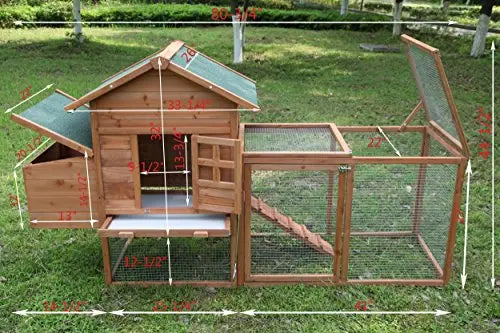 ECOLINEAR kippenhok in de tuin met een kip in de ren