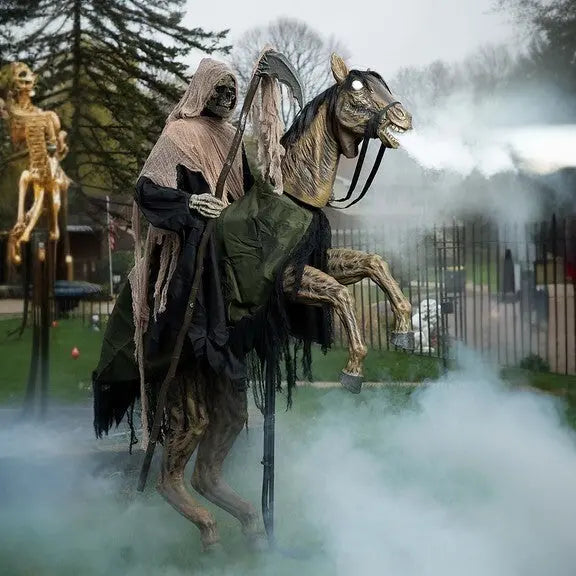 Reaper Halloween animatronic spookruiter, lichtgevende ogen van de ruiter