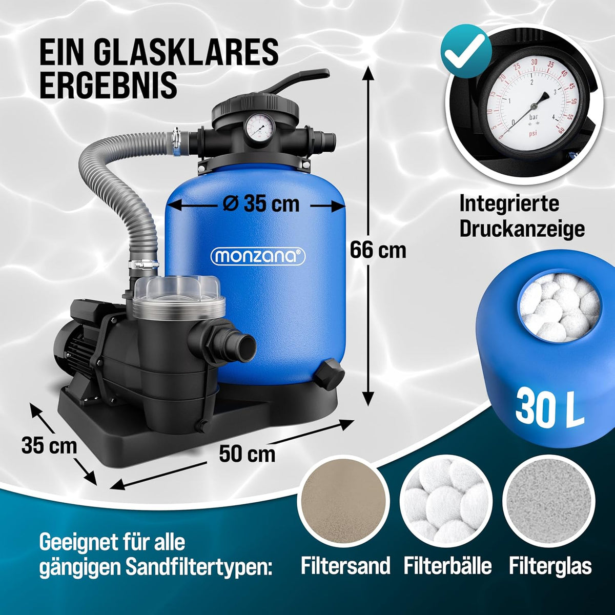 Monzana Sandfilteranlage SF110K – Aufbau und Nutzung