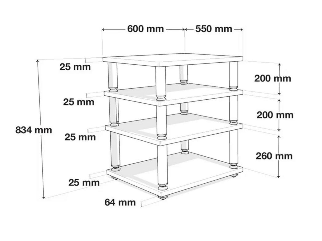 Norstone Stabbl HiFi meubel - onderzijde en voet detail