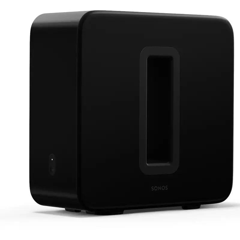 Zijaanzicht van de draadloze subwoofer