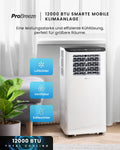 Produktbild: Pro Breeze 12000 BTU Mobile Klimaanlage (Räume bis 50㎡) – Kl – Frontansicht