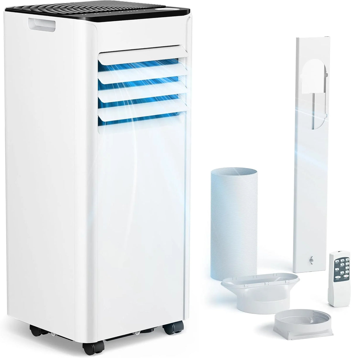 Produktbild: Mobile Klimaanlage 9000 BTU mit Abluftschlauch – Frontansicht