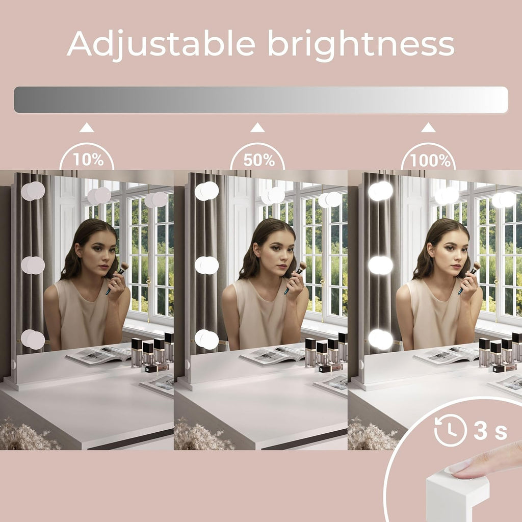 Lookway Schminktisch MADA Elite II mit LED-Spiegel – Elegant – Frontalansicht 14/15