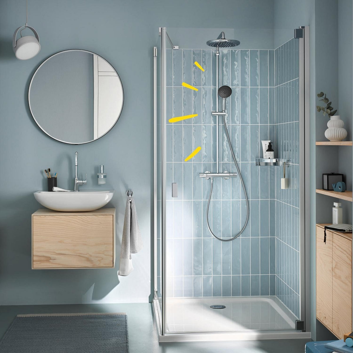Handdouche met twee sproeistanden en Easy Selection-knop