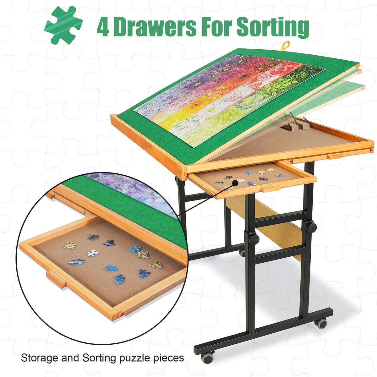 ALL4JIG verstelbare puzzeltafel - doorschijnend beschermdeksel
