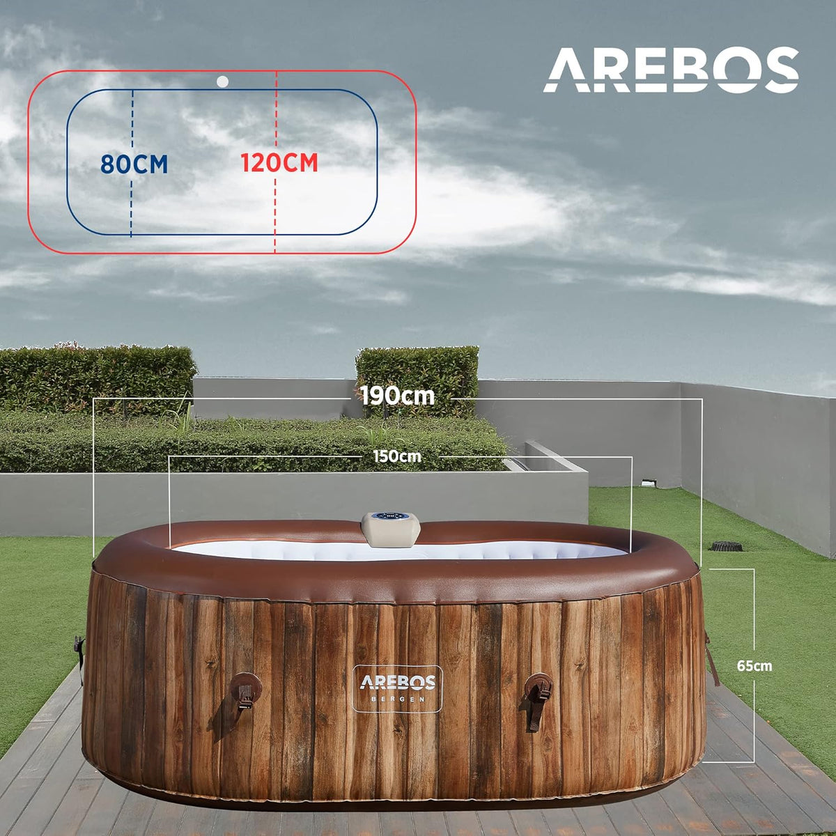 Bedienfeld und Heizung am Whirlpool