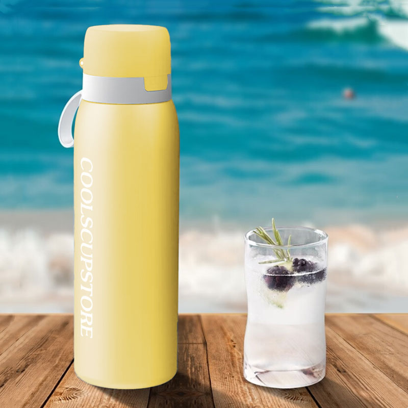 Yellow Double Layer Vacuum Insulation Technology Insulated Water Purification Cup