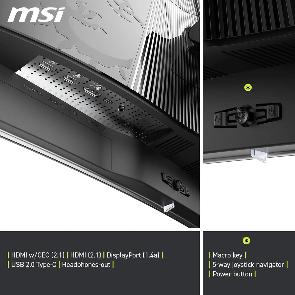 MSI MAG 321CUP QD-OLED in een game-opstelling op bureau